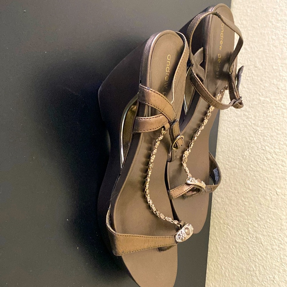 Andrew geller sandals wedge platform size 10